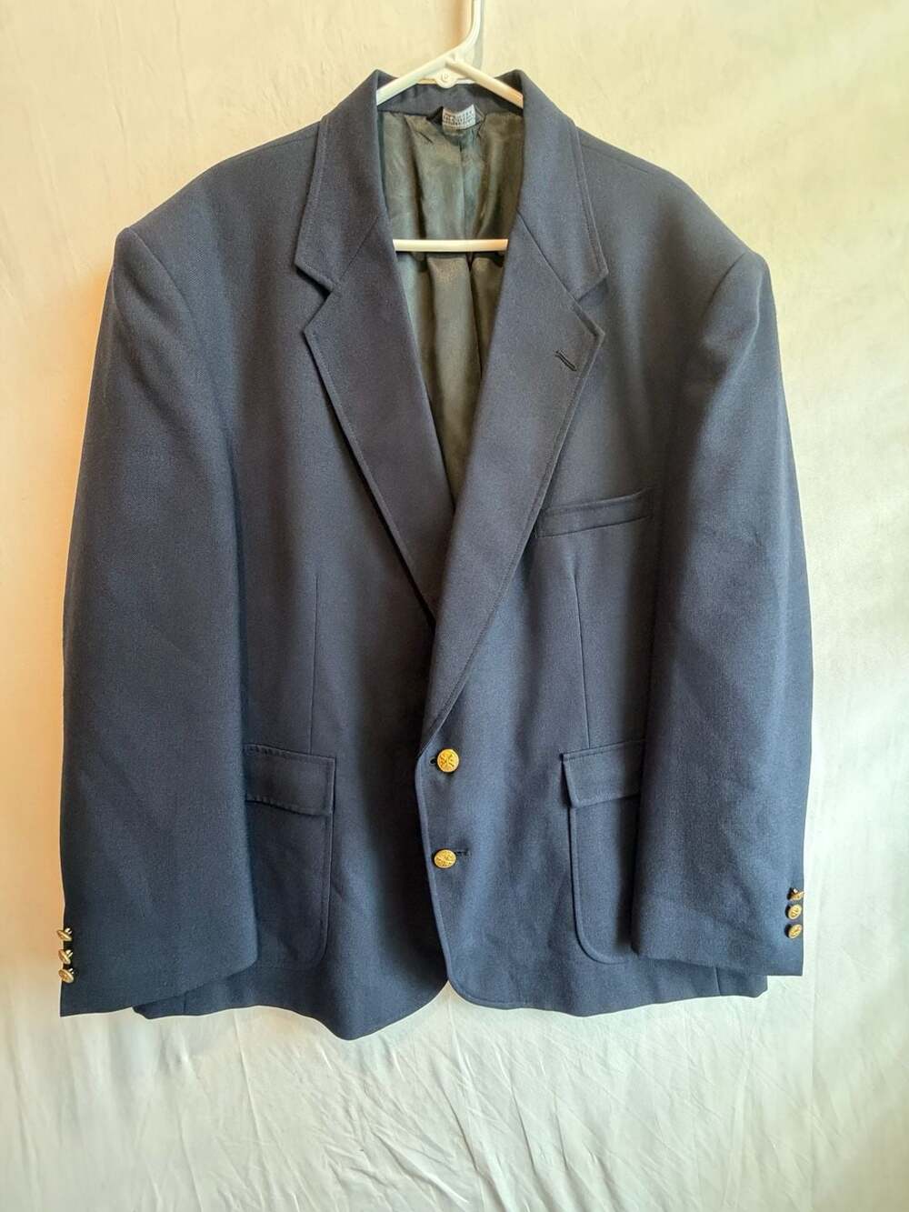 Ivy Crew Blazer Size 50R Navy Blue Gold Buttons Sport Coat USA Made